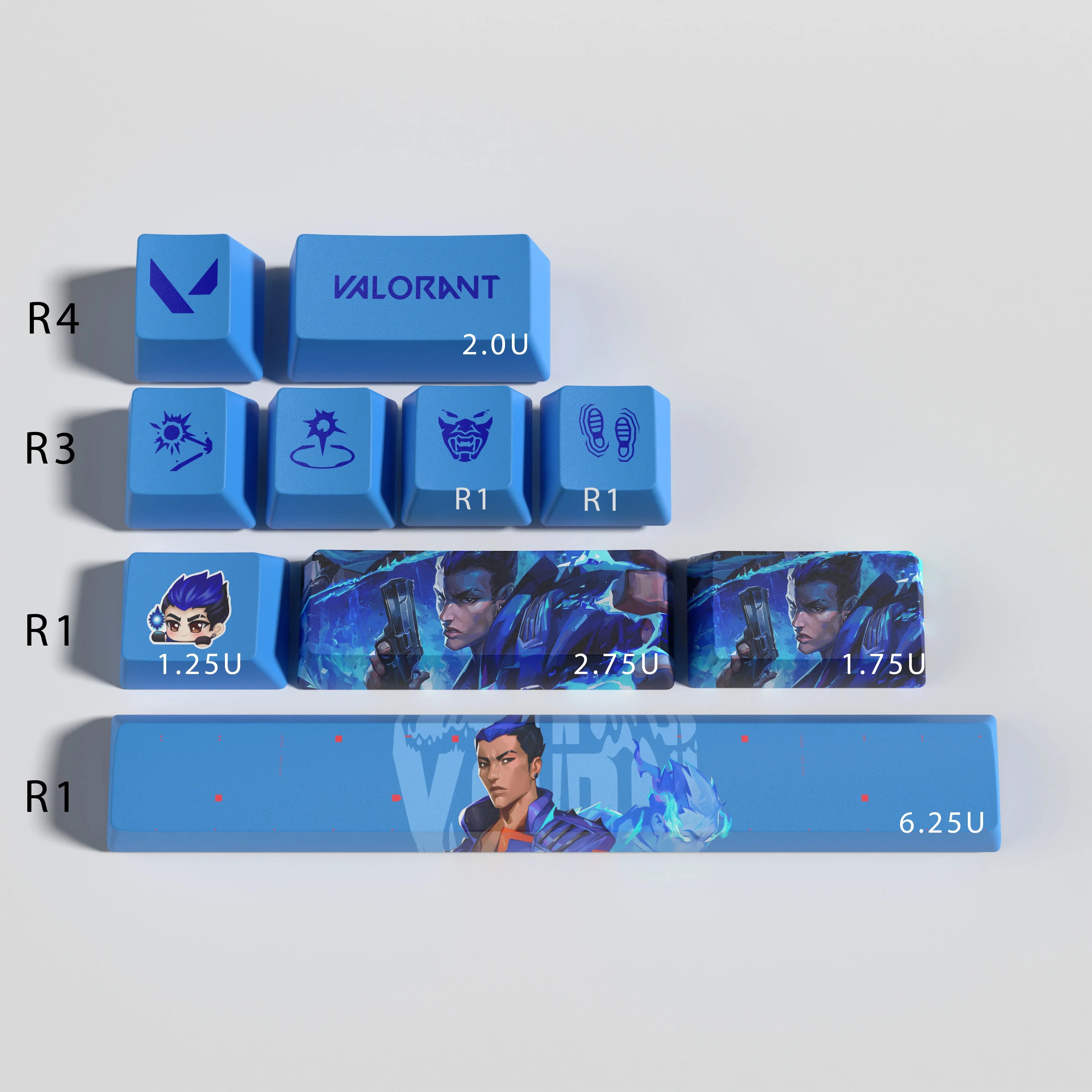 Valorant keycaps sage OEM Profile 10keys PBT dye sub keycaps
