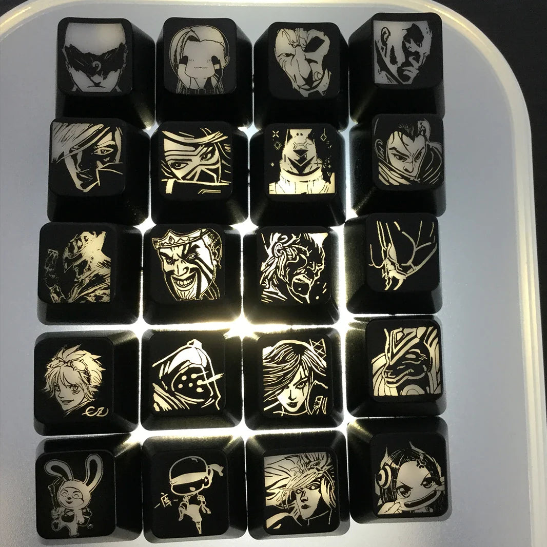 Custom LOL Hero Skill And Head Portrait Keycap Personality Translucent Mechanical Keyboard Key Caps