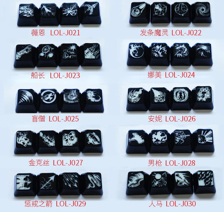 Custom LOL Hero Skill And Head Portrait Keycap Personality Translucent Mechanical Keyboard Key Caps