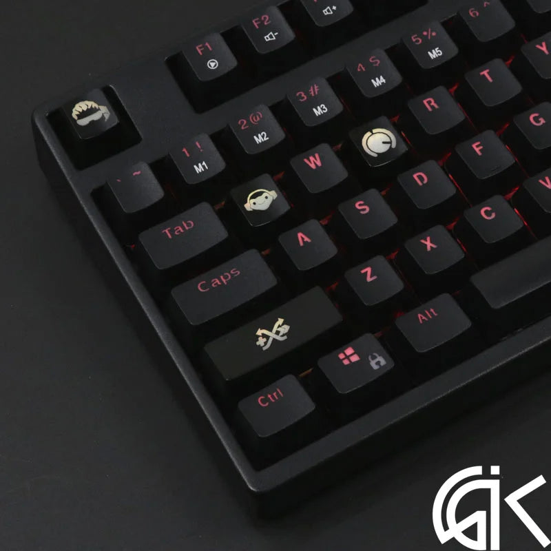 4 pcs/set keysets backlight OW key caps ABS etched  Keycap shine-through for Overwatch gamer Mechanical Keyboard ANSI black