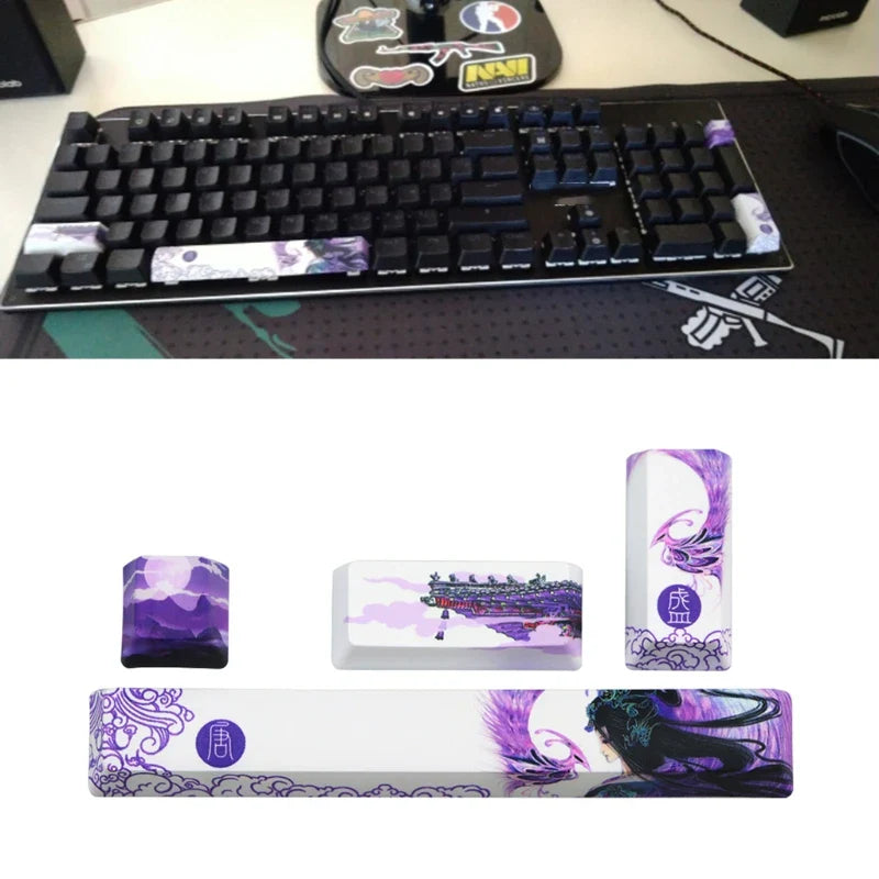 4 Keys Esc Entre 6.25u Spacebar Replacement Keycap  PBT Five Sides Dye-Subbed Oem Profile Key cap for Mechanical Keyboard