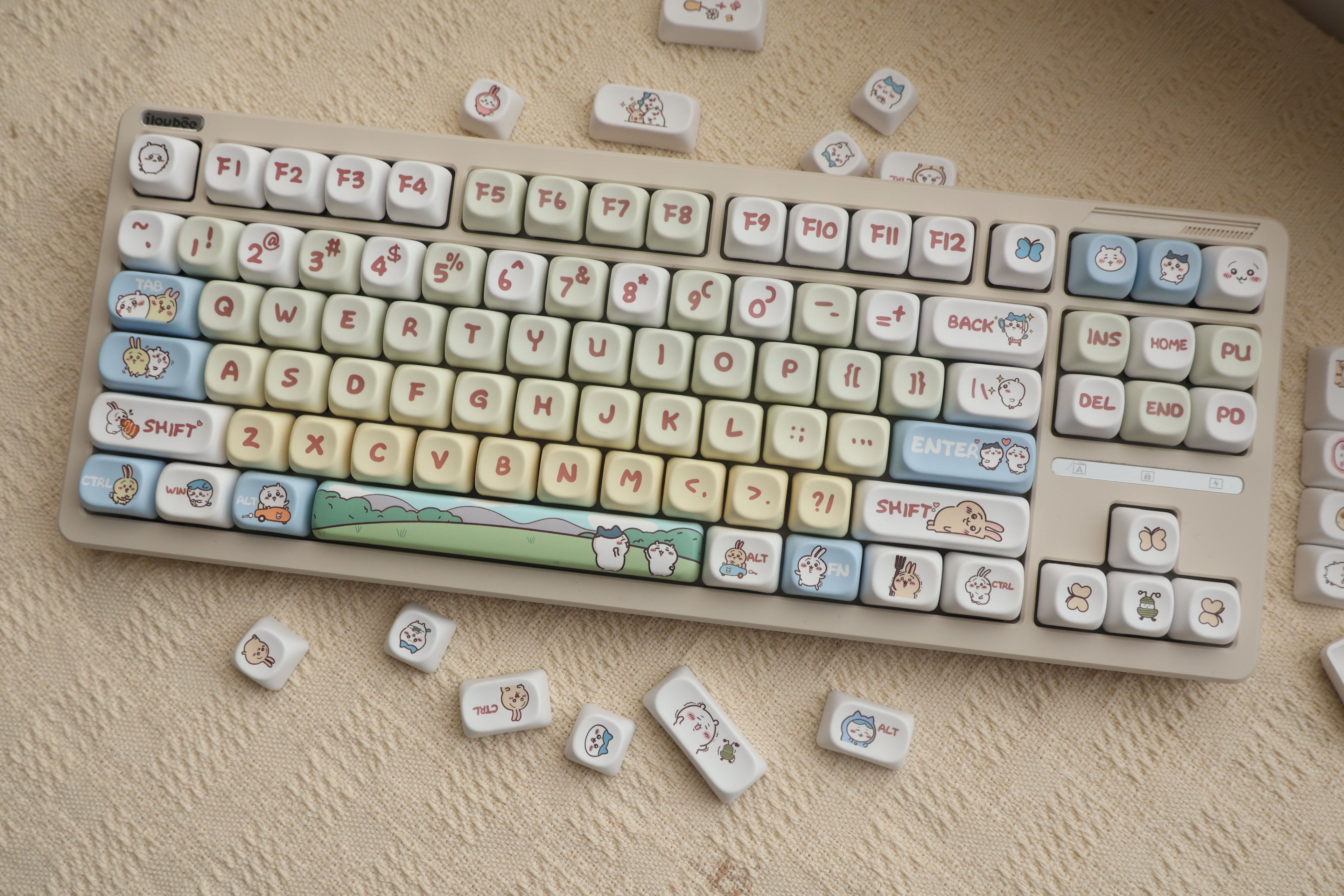 144 Keys/set Kohachi Keycaps MOA Profile GMK PBT Cute Anime Keycaps for Mechanical Keyboard Dye Sublimation Gaming Keycap