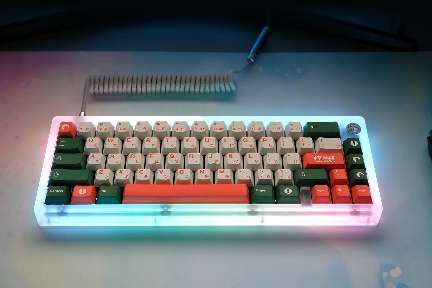 1 Set GMK Kaiju Keycaps PBT Dye Sublimation Key Caps Cherry Profile Keycap With ISO Enter 6U 6.5U 7U Spacebar