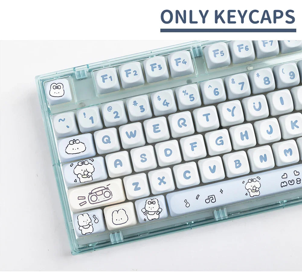139 Keys MOA Profile Puppy Band Sugar Rabbit Theme Keycaps PBT Thermal Sublimation Customized Key Caps for Mechanical Keyboard