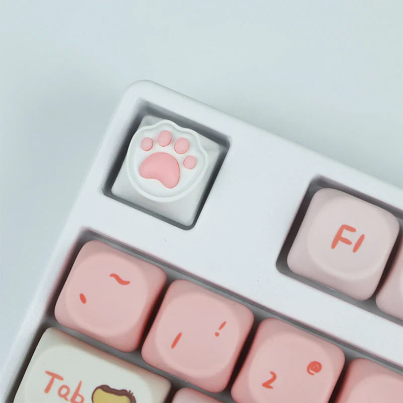 Kawaii Cute Soft Silicone Cat Paws OEM ABS Keycap For Mechanical Keyboard Cherry MX Switch