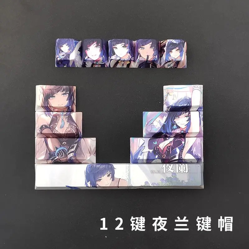 Cartoon Anime Genshin Impact xiao keycap Mechanical keyboard replacement key PBT thermal sublimation original factory height