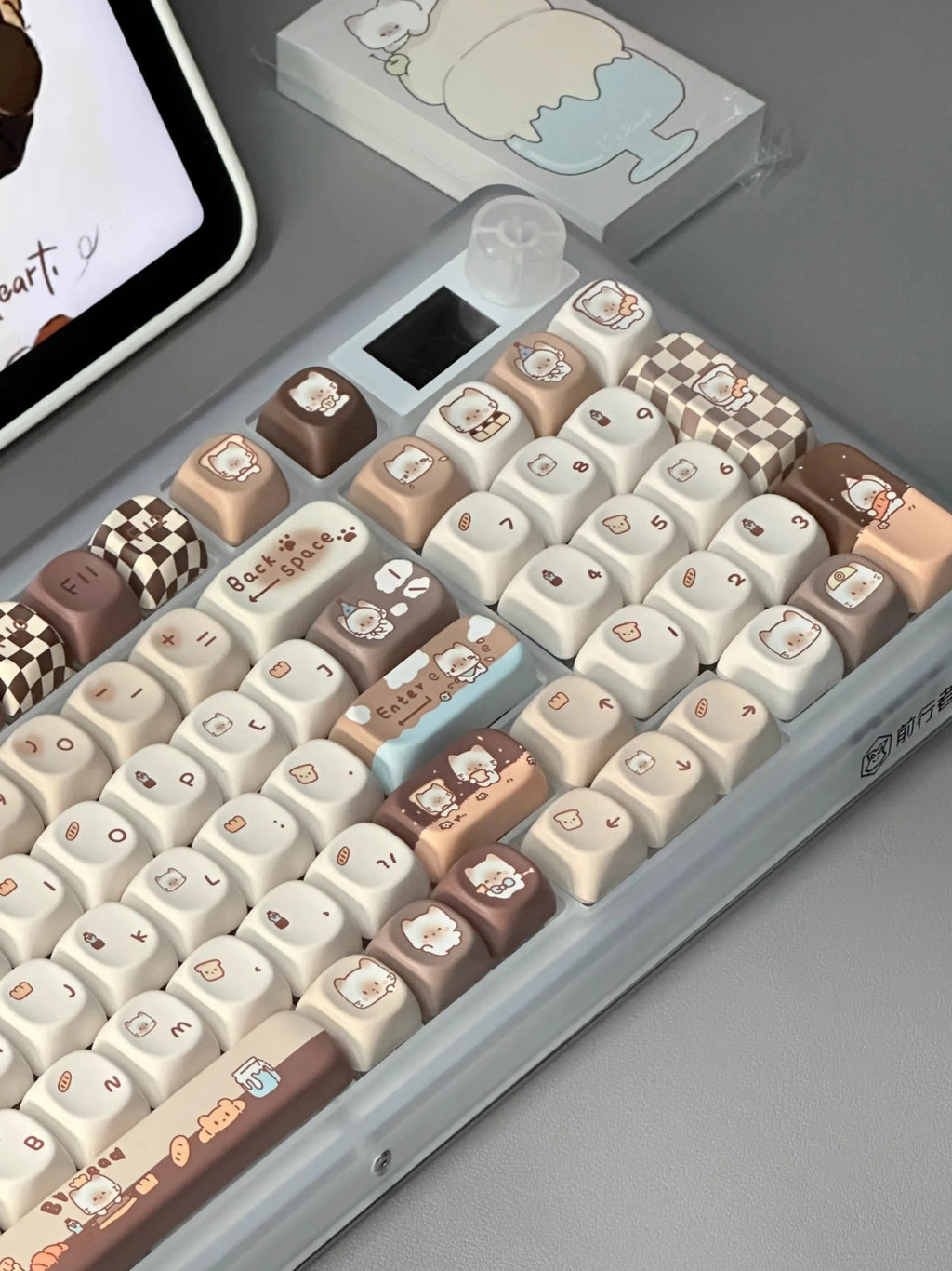 Siamese Cat Bakery Theme Keycaps Set Cat Custom Keycaps PBT Sublimation MOA Profile Keycaps for Mechanical Keyboard Accessories