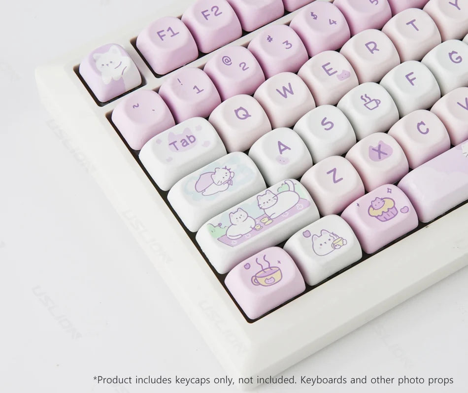 95/132 Keys Cartoon Keycaps PBT Hakimi Dog Cats Keycap MOA Profile Dye Sublimation Keycap For Mechanical Gaming Keyboard