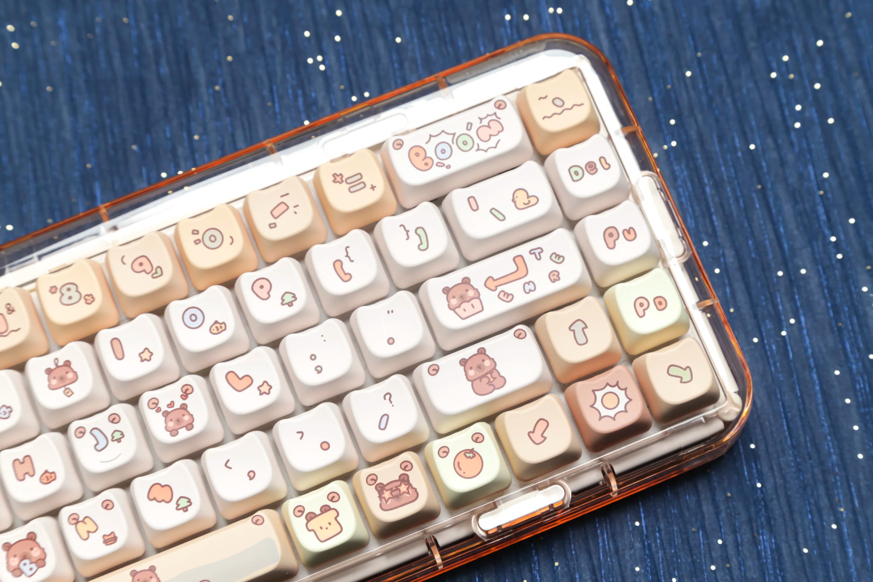 JCM MAO Profile Ear KeyCap Kindergarten Picabara Anime Cute Cat Keycaps for MX Switch Gaming Mechanical Keyboard GK75
