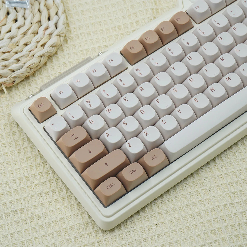 JCM MA Profile PBT Tiramisu Keycaps Alice Layout Dye-Sub Key Caps For Mechanical Gaming Keyboard ABM066 MX Switches Wooting