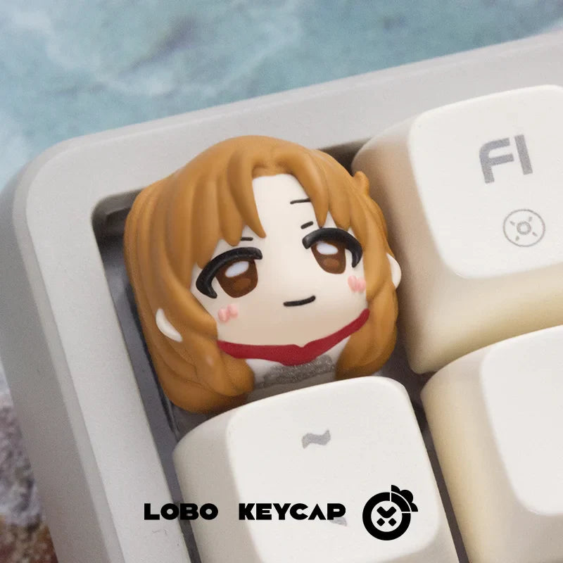 Sword Art Online Theme Keycaps Anime Asuna Personalized Custom Resin Art Keycaps Mechanical Keyboard Cartoon Keycap Accessories