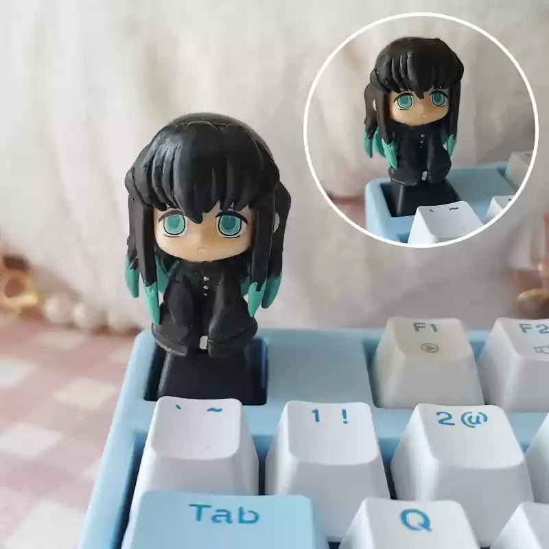 1pcs Demon Slayer Personalized Keycaps Mechanical Keyboard Resin Transparent Single Anime Key Cap Cute Mi Douzi Charcoal Jiro