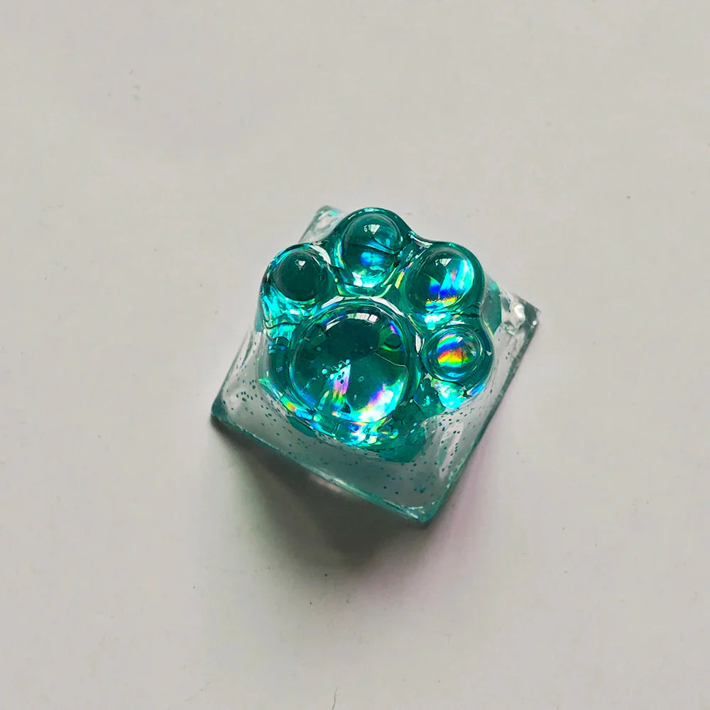 Games Backlit Keycap Cat Paw Cute DIY Key Cap for Mechanical Keyboards Personalized Transparent Crystal Keycap Cherry MX Axis