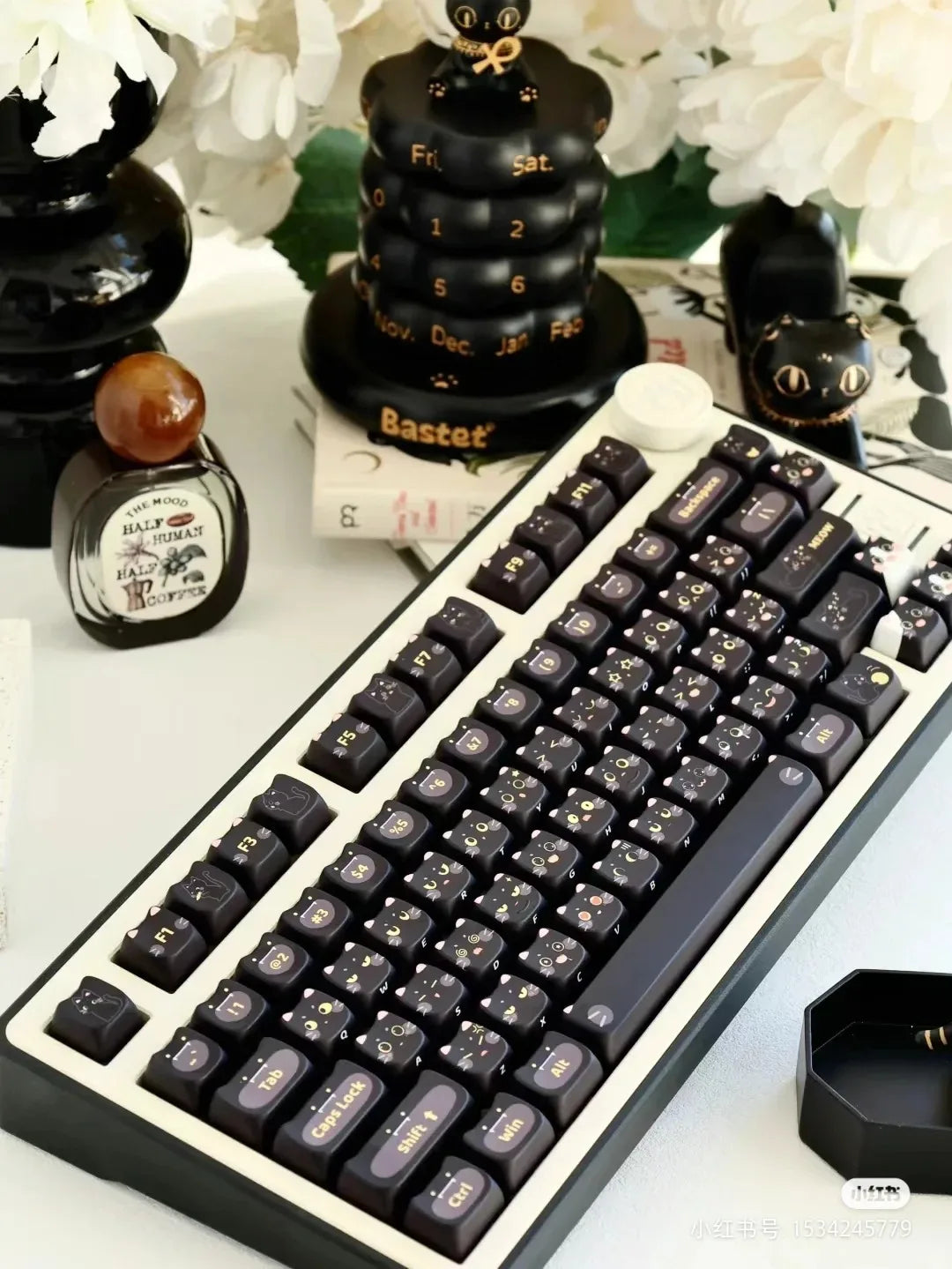 142 Keys Customized Gift Cute Cat keycaps New MAO Keycaps Square Thermal Sublimation Mechanical Keyboard 2.25 U 2.75U for Alice