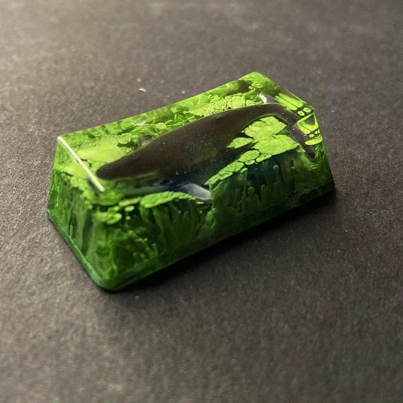 Whale resin keycap oem mechanical keyboard personalized backspace key 2x light-transmitting keycap Sa can be customized blue sin