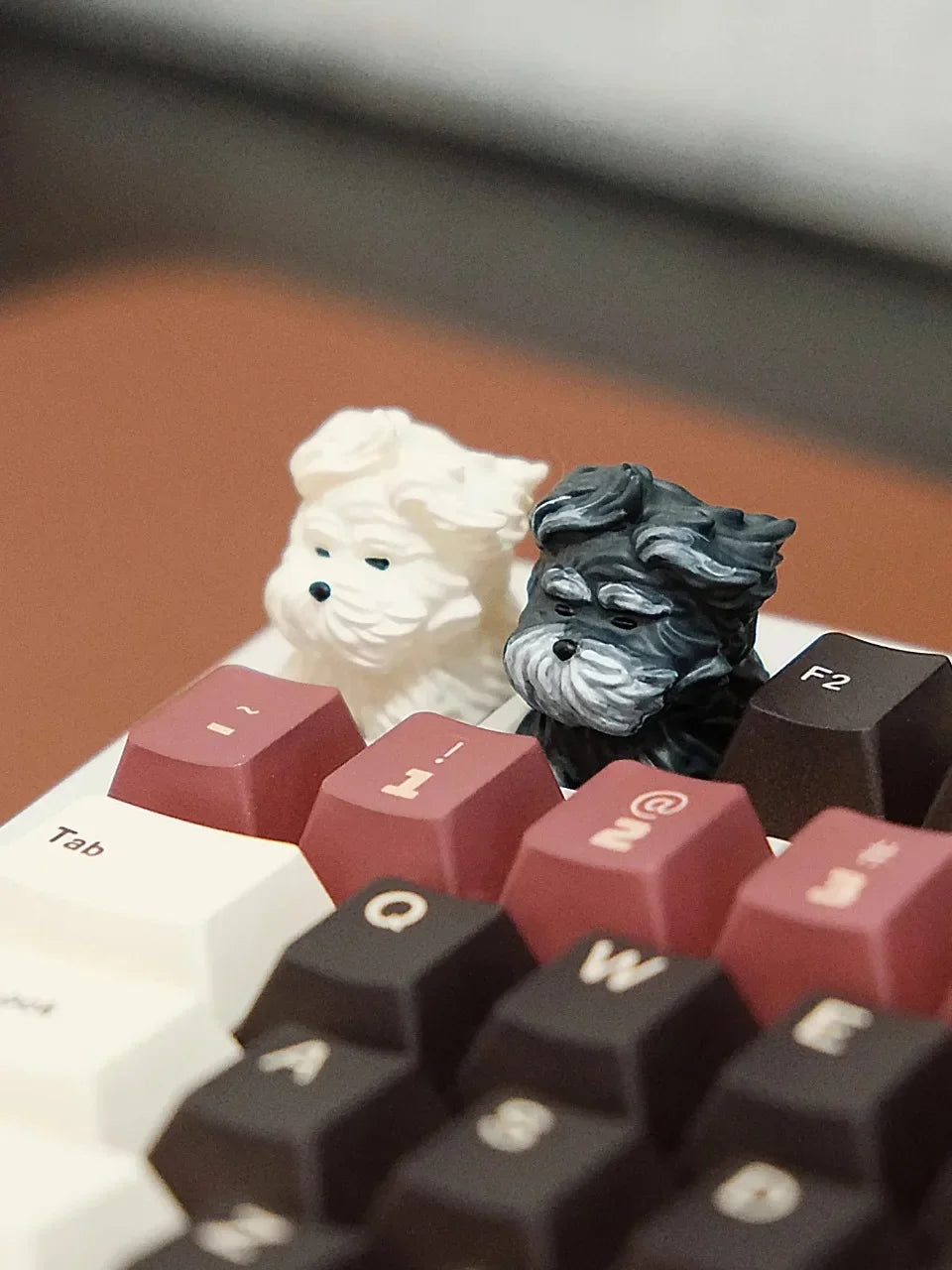 Kawaii Schnauzer Keycaps ABS Resin Personalized Mechanical Keyboard Accessories Puppy Animal Cherry MX 1U Handmade Keycap Gifts