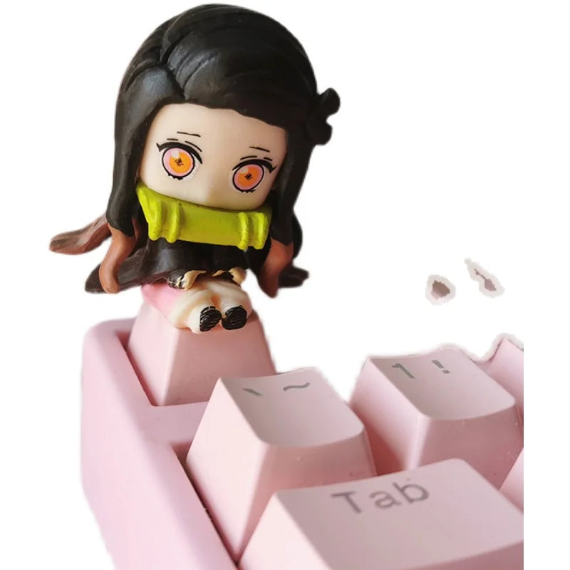 1pcs Demon Slayer Personalized Keycaps Mechanical Keyboard Resin Transparent Single Anime Key Cap Cute Mi Douzi Charcoal Jiro