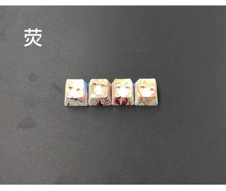 Cartoon Anime Genshin Impact Keycap zhongli Mechanical keyboard replacement key R4 PBT thermal sublimation Cherry OEM height