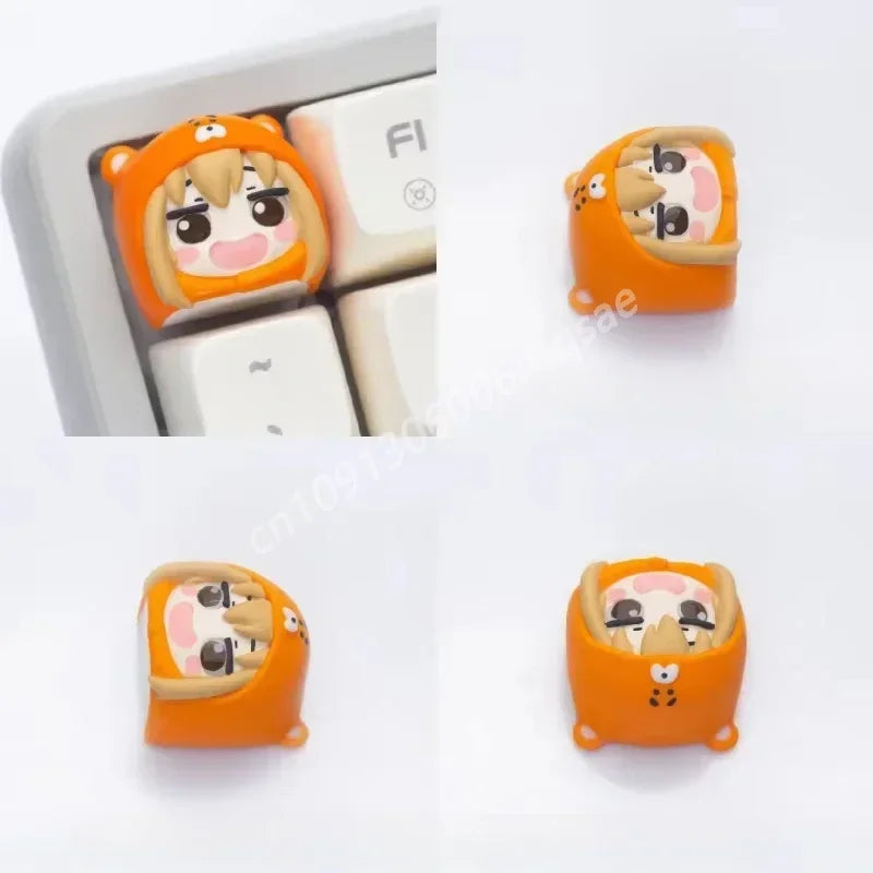 Himouto! Umaru-chan Anime Keycaps Resin 3D Handmade Personalized Role Doma Umaru Mechanical Keyboard Orange Artisan Keycap Gifts