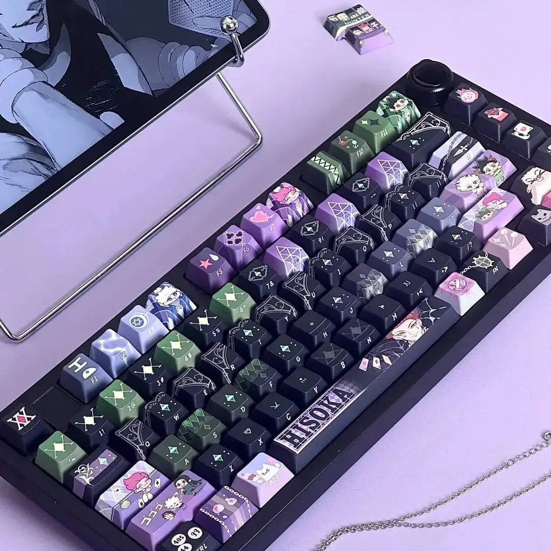 Hunter x Hunter Keycaps Anime Chreey Keycaps 142 Keys Gift Cute DYE Sublimation Mechanical Keyboard 2.25 U 2.75U for Alice