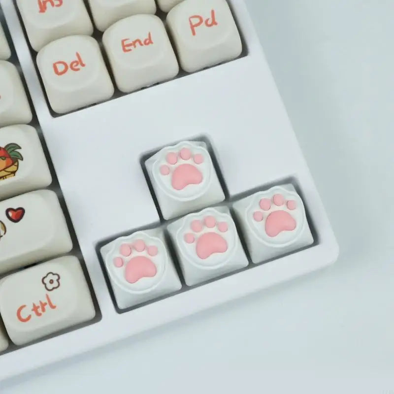 L74A Fun Keycaps for MX Mechanical Keyboards Animal Claw with Soft Silicone Pad Corrosion-Resistant Keycaps Accessories