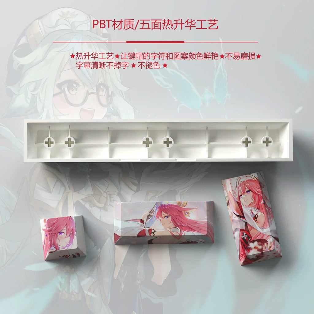 New Genshin Impact Keycaps DIY Anime Keyboard Cap Cherry Profile Pbt R4 Customl Mechanical Keyboard Decorative Accessories Gifts