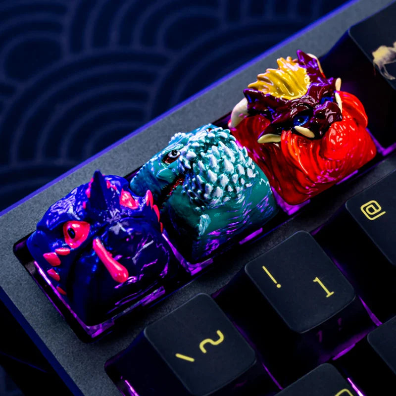 MonsterHunter Dragon Anime Artisan Point Keycaps ESC Custom Personality R4 Gaming Decoration KeyCap for Mechanical Keyboard Gift