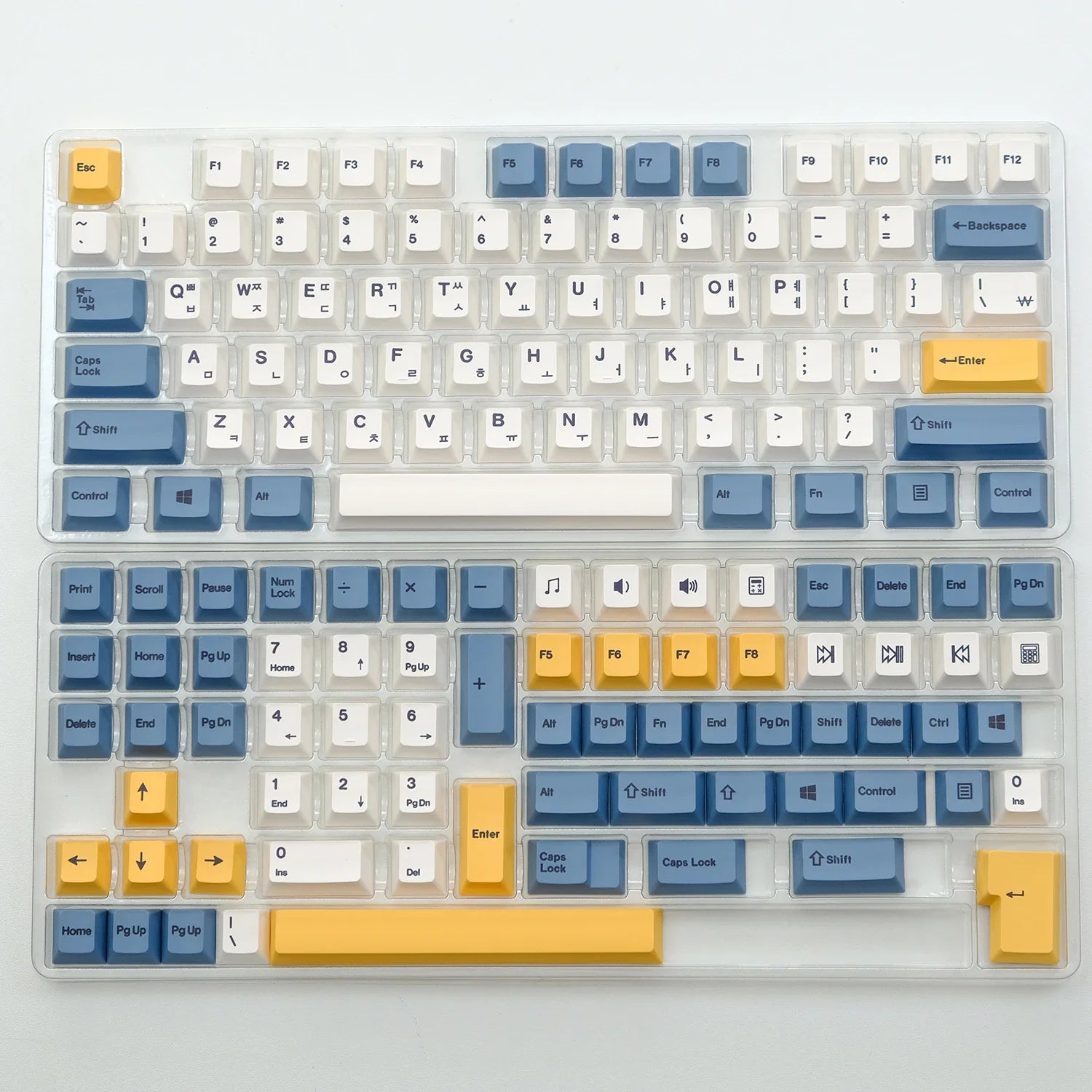 KBDiy 145 Keys/Set PBT Apricot Yellow Keycap Korean Cherry Profile Keycaps for Mechanical Keyboard 7U DIY Custom for GMK67 GMK75