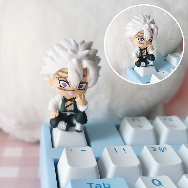 1pcs Demon Slayer Personalized Keycaps Mechanical Keyboard Resin Transparent Single Anime Key Cap Cute Mi Douzi Charcoal Jiro