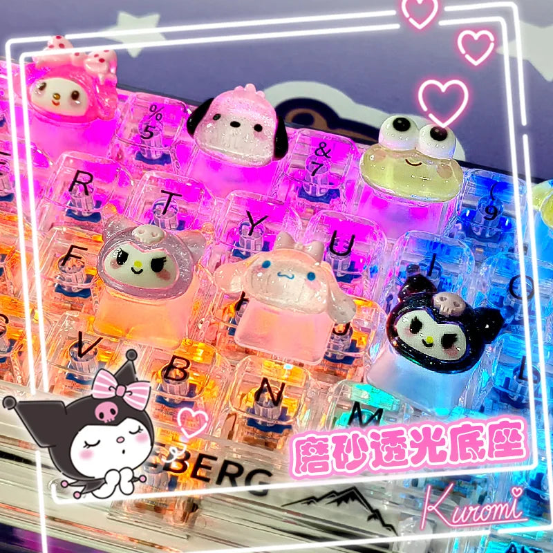 DIY Keycap Cute Cartoon Melody Coolomey Translucent Cross Mechanical Keyboard ESC Base Translucent Keycap