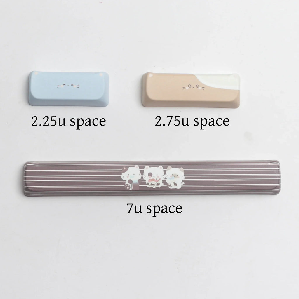 MAO Profile Sea Salt Cat PBT Dye Sub Keycaps Cute Cartoon Keycap For Mx Switch Mechanical Keyboard 6.25u 7u Space GMK67 Alice