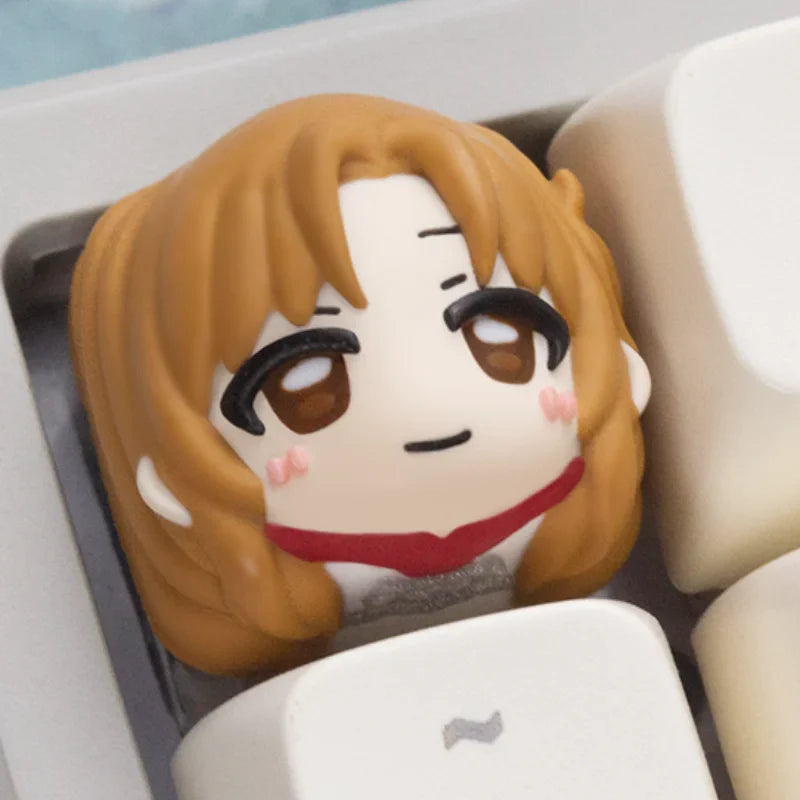 Sword Art Online Theme Keycaps Anime Asuna Personalized Custom Resin Art Keycaps Mechanical Keyboard Cartoon Keycap Accessories