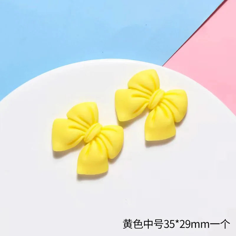10pcs Colored Ribbon Resin Bow Nail Charm Parts 3D Nail Art Decoration Accessories Supplies for  DIY Manicure Design