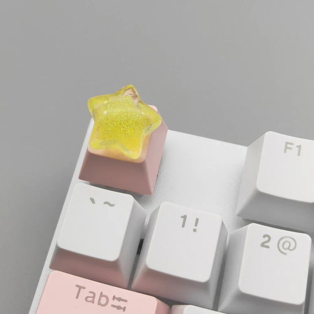 Personalized Keycaps Cute Wings Crystal Key cap Handmade Mechanical Keyboard R4 Keys PBT Color Keycaps Anime
