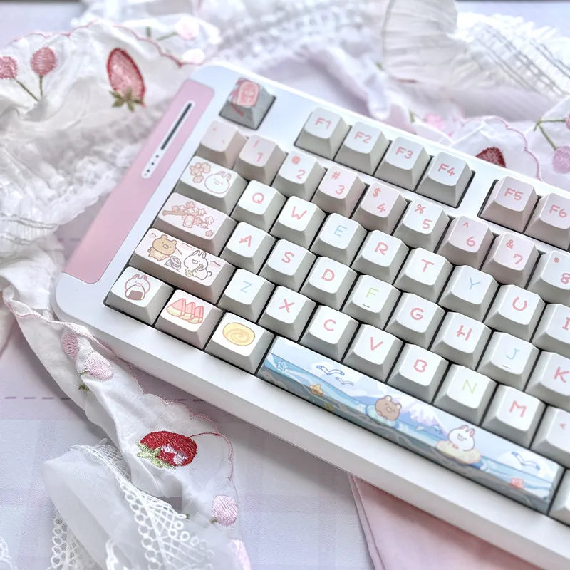 Customized Cute Cartoon Keycaps Cherry Profile Dye Sub PBT Keycaps 95 Keys for 75% Cherry Gateron MX Switches Gaming Keyboard
