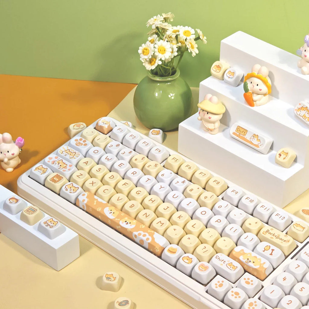 95Keys MOA Profile Keycaps PBT Five-sided Sublimation Cute Cartoon Key Caps for GMK67 GMK87 Gaming Mechanical Keyboard MX Switch