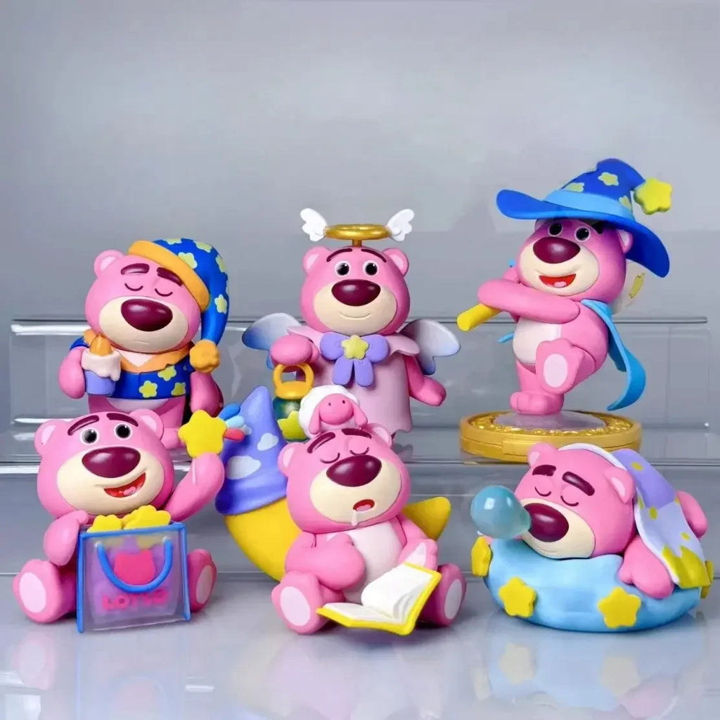6 Cute Exquisite Lotso Girls' Favorite Sleeping Bears Different Styles Of Figurines Trendy Toys Twisted Egg Dolls Car Ornaments.