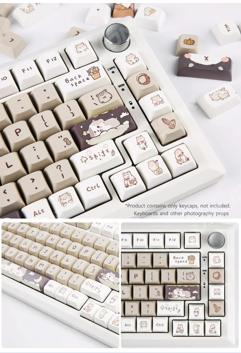 Orange squirrel Gray Rat Theme Keycap XDA Profile Key cap English Korean for 61/64/68/84/87/96/98/104 Mechanical Keyboard Keycap