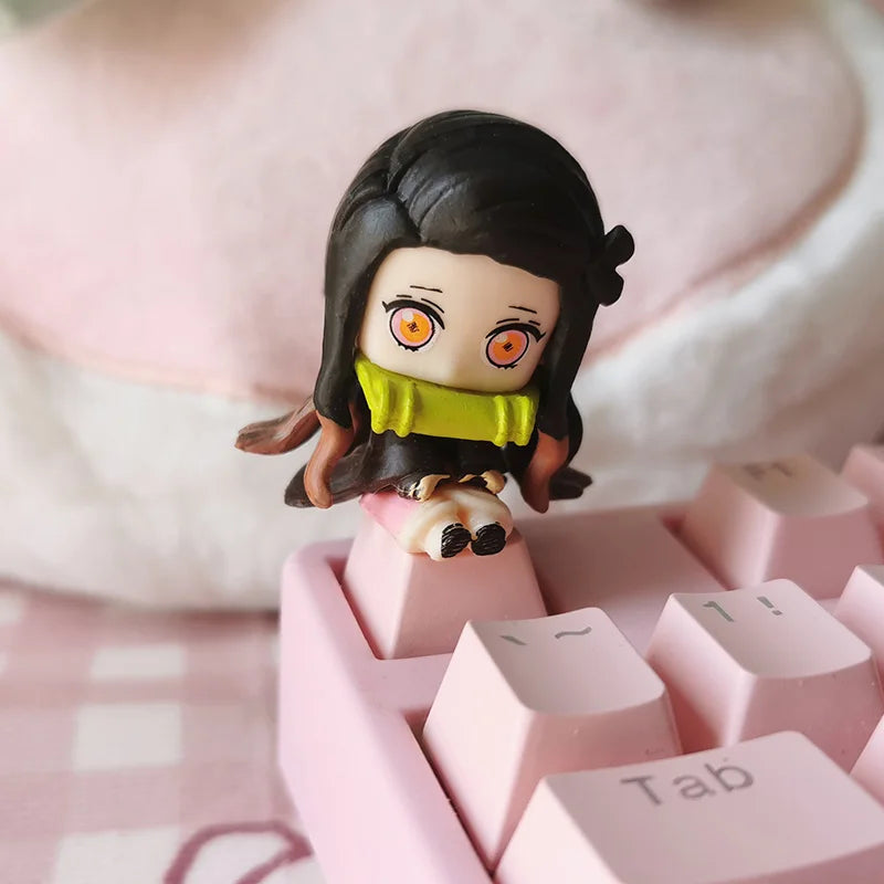 1pcs Demon Slayer Personalized Keycaps Mechanical Keyboard Resin Transparent Single Anime Key Cap Cute Mi Douzi Charcoal Jiro