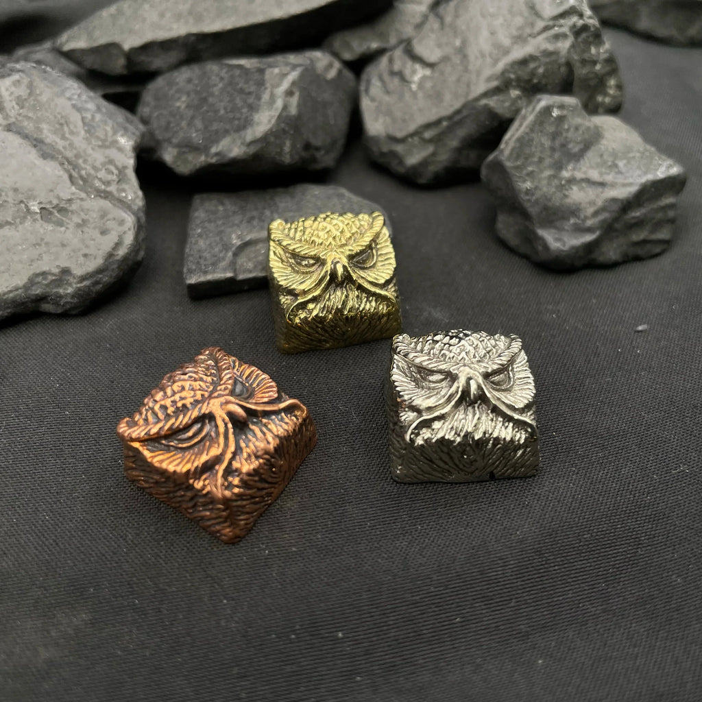 Pure Copper Point Keycap Owl Original Personality Customized Artisan Keycaps Cross Axis Universal Mechanical Keyboard Accessory