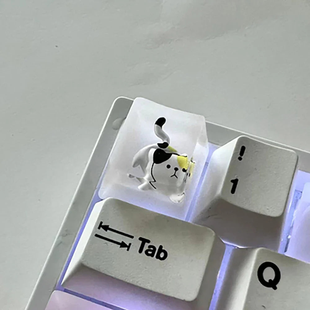 1Pcs Cute Panda Pattern Keycap Resin Handmade Decoration Personality Esc R4 OEM Cute key cap mold Keycap for Mechanical Keyboard