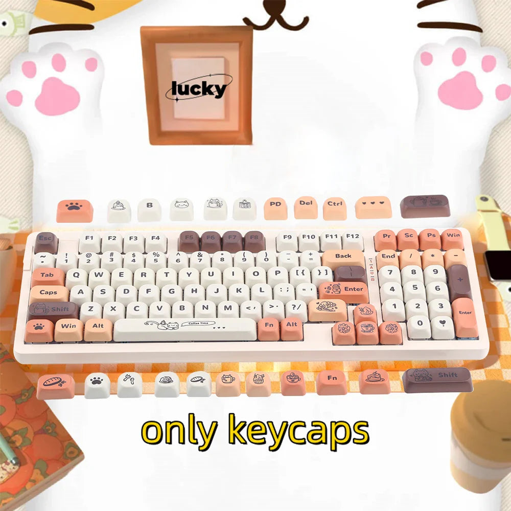 NEW134 keys Cute Keycaps PBT Keycaps MOA Keycaps Custom Keyboard Keycaps for Cherry Gateron MX Switches Mechanical Keyboards