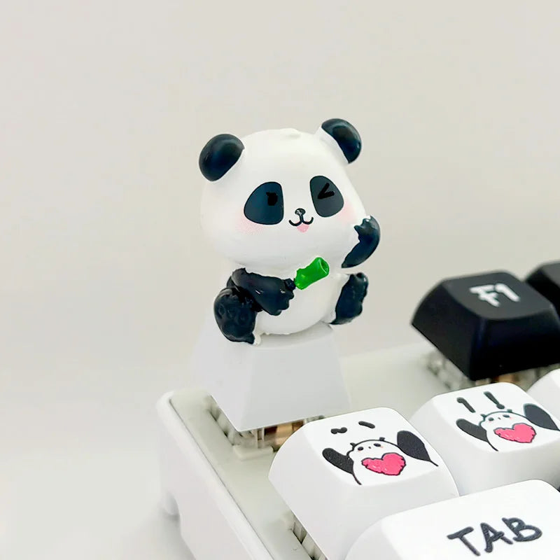 Cartoon anime panda keycaps cute gifts cherry shaft decoration PBT mechanical keyboard exclusive