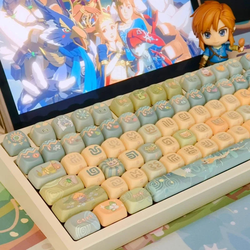 Dragon Tears Keycaps MOA/SOA Keycap Customized Cute Keycaps PBT Original Artist Green Keycap for Alice/ANSI Mechanical Keyboard