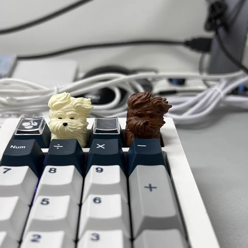 MiFuny Cute Dog Keycap 124/133 Keys PBT Dye Sublimation Custom MOA/Cherry Profile Gaming Keycaps for Mechanical Keyboard Gifts