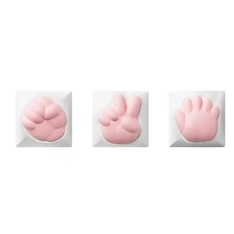 Cute Cat Claw Stone Scissors Cloth Praise Keycap Soft Silicone Oem High Beauty Girl Heart Girl'S Holiday Free delivery Gift