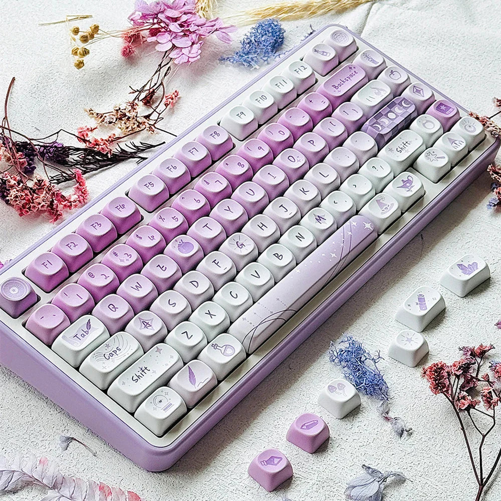 95 Keys MOA Profile PBT Keycaps for 61/64/68/84/75/87Keys Gaming Mechanical Keyboard AULA F75 GMK67 GMK87 Cartoon Cute Key Caps