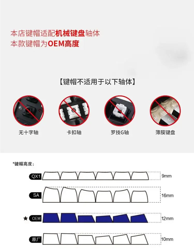 Cartoon anime Demon Slayer keycap thickened pbt thermal sublimation keycap 12 key mechanical keyboard replacement