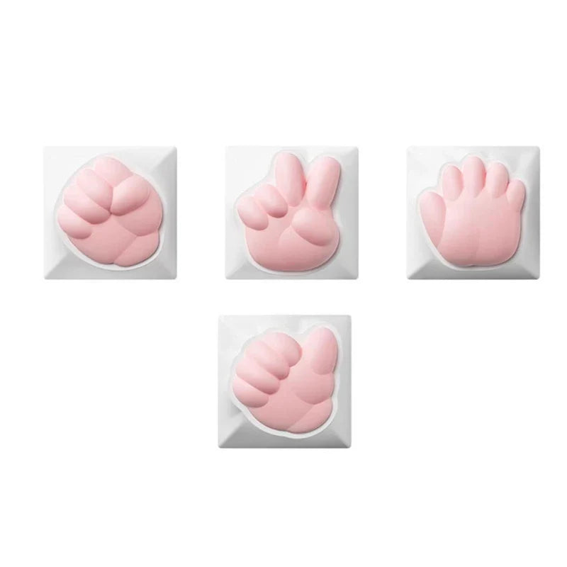 4pcs Cute and Style Cat Claw Keycaps 3D Keycaps OEM Profile Keys Caps for Mechanical Keyboards Keyboards Accessories
