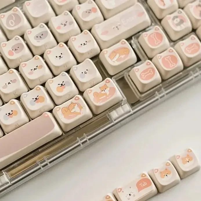 142 Keys Cat Dog keycaps Customized Gift Cute New MAO Keycaps Square Thermal Sublimation Mechanical Keyboard caps for Alice